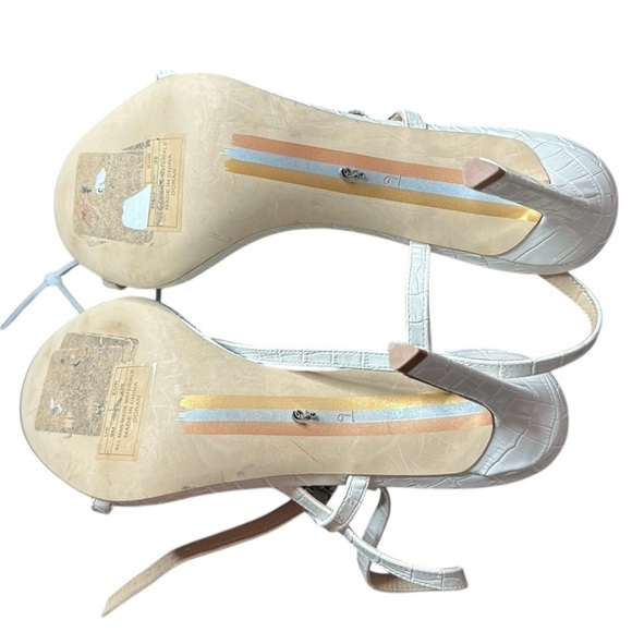 NEW Sam Edelman Doran Stiletto Sandal Heel in Embossed White Leather - Size 9 - Picture 5 of 6